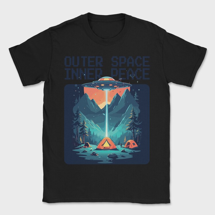 Outer Space Inner Peace Camping, Tricou Barbati (Unisex)