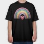 Rainbow Heart Love, Tricou Oversize Barbati (Unisex)