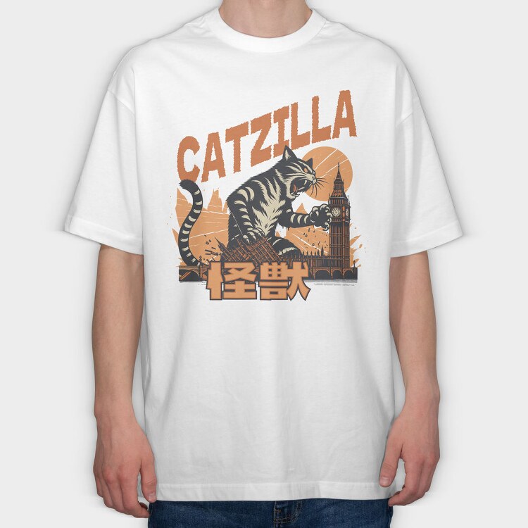 Catzilla Parody, Tricou Oversize Barbati (Unisex)
