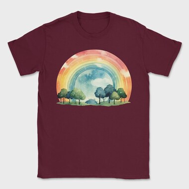 Rainbow Trees Clouds, Tricou Barbati (Unisex)