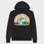 Rainbow Trees Clouds, Hanorac Oversize Barbati (Unisex)