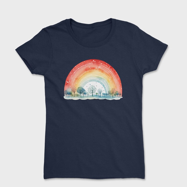 Rainbow Trees Sky, Tricou Femei