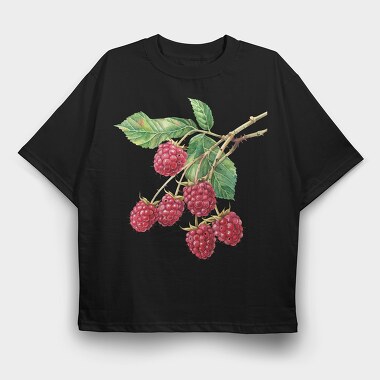 Raspberries Branch, Tricou Oversize Barbati (Unisex)