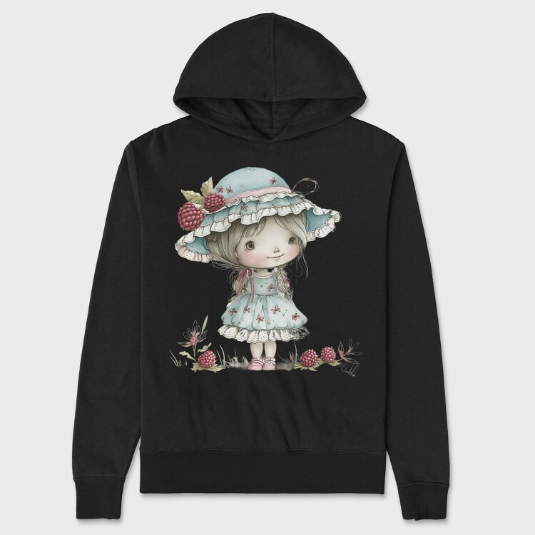 Raspberry Hat Girl, Hanorac Oversize Barbati (Unisex)