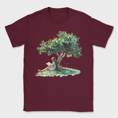 Reading Under Tree Blossom, Tricou Barbati (Unisex)
