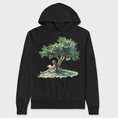Reading Under Tree Blossom, Hanorac Oversize Barbati (Unisex)