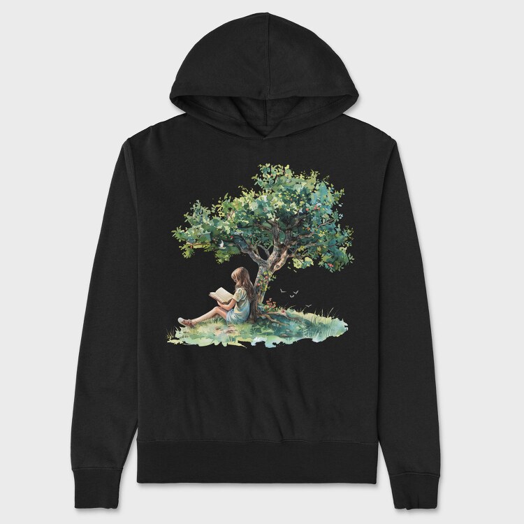 Reading Under Tree Blossom, Hanorac Oversize Barbati (Unisex)