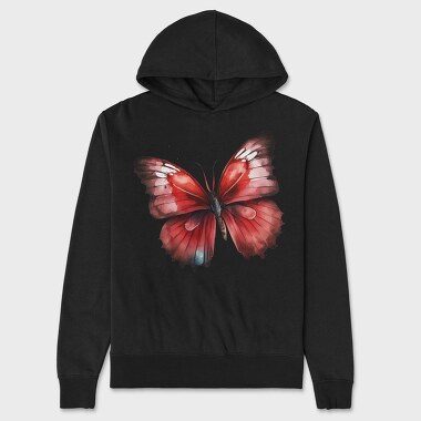 Red Butterfly Clipart, Hanorac Oversize Barbati (Unisex)