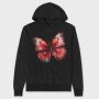 Red Butterfly Clipart, Hanorac Oversize Barbati (Unisex)