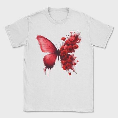 Red Butterfly Floral, Tricou Barbati (Unisex)