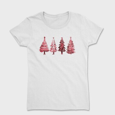 Red Christmas Trees Set, Tricou Femei
