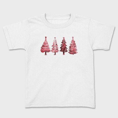 Red Christmas Trees Set, Tricou Copii