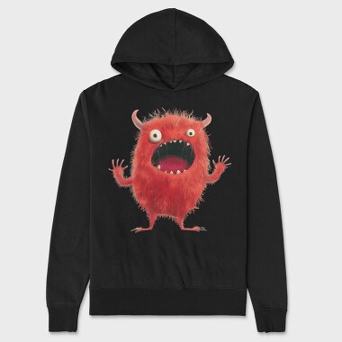 Red Monster Face, Hanorac Oversize Barbati (Unisex)