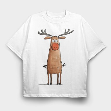 Reindeer Antlers, Tricou Oversize Barbati (Unisex)