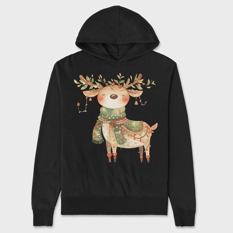 Reindeer Christmas Hat, Hanorac Oversize Barbati (Unisex)
