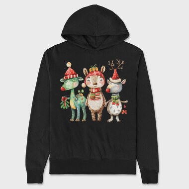 Reindeer Friends Christmas, Hanorac Oversize Barbati (Unisex)