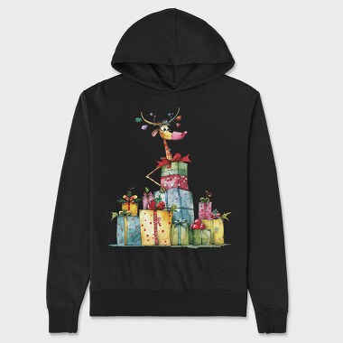 Reindeer Gift Stack, Hanorac Oversize Barbati (Unisex)