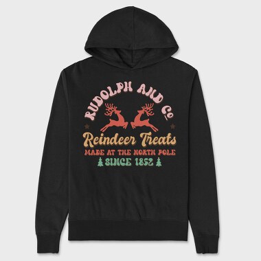 Reindeer Holiday Treats, Hanorac Oversize Barbati (Unisex)