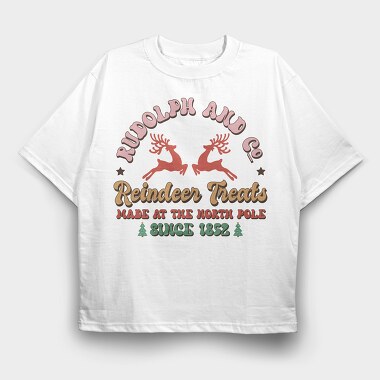 Reindeer Holiday Treats, Tricou Oversize Barbati (Unisex)