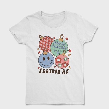 Retro Christmas Balls, Tricou Femei