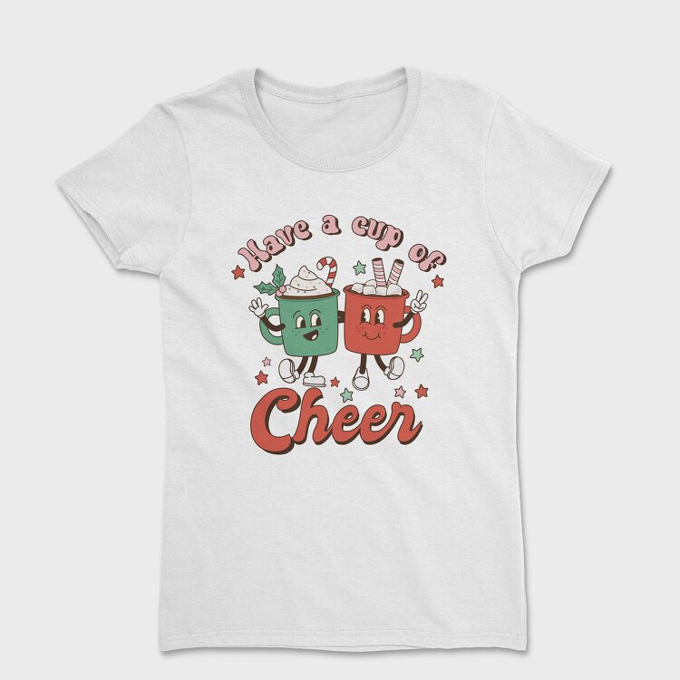 Retro Christmas Cups, Tricou Femei