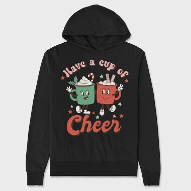 Retro Christmas Cups, Hanorac Oversize Barbati (Unisex)