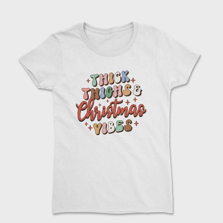 Retro Christmas Vibes, Tricou Femei