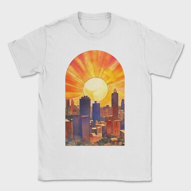 Retro City Sunset, Tricou Barbati (Unisex)