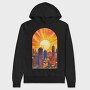 Retro City Sunset, Hanorac Oversize Barbati (Unisex)