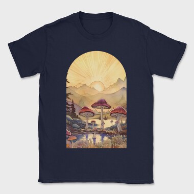 Retro Mushroom Sunset, Tricou Barbati (Unisex)