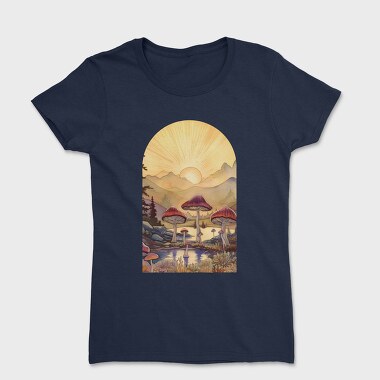 Retro Mushroom Sunset, Tricou Femei