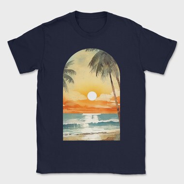 Retro Ocean Sunset, Tricou Barbati (Unisex)