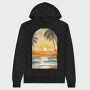 Retro Ocean Sunset, Hanorac Oversize Barbati (Unisex)