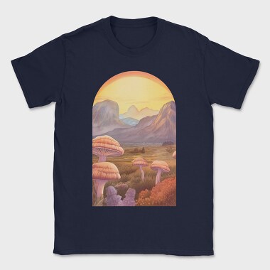 Retro Sunset Mushrooms, Tricou Barbati (Unisex)