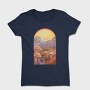 Retro Sunset Mushrooms, Tricou Femei