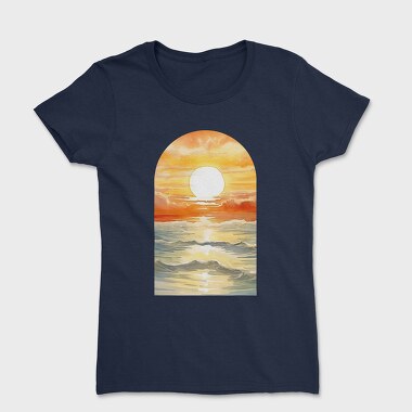 Retro Sunset Ocean Moved, Tricou Femei