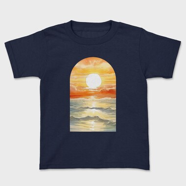 Retro Sunset Ocean Moved, Tricou Copii