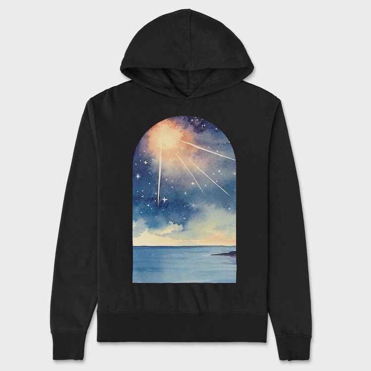 Retro Sunset Ocean, Hanorac Oversize Barbati (Unisex)