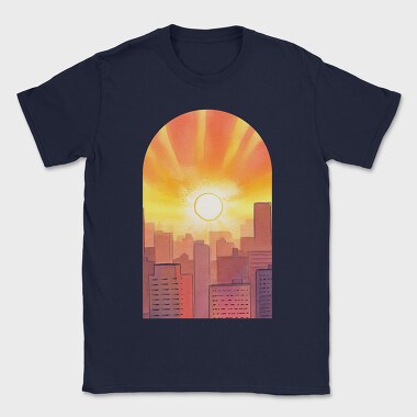 Retro Sunset Silhouette, Tricou Barbati (Unisex)