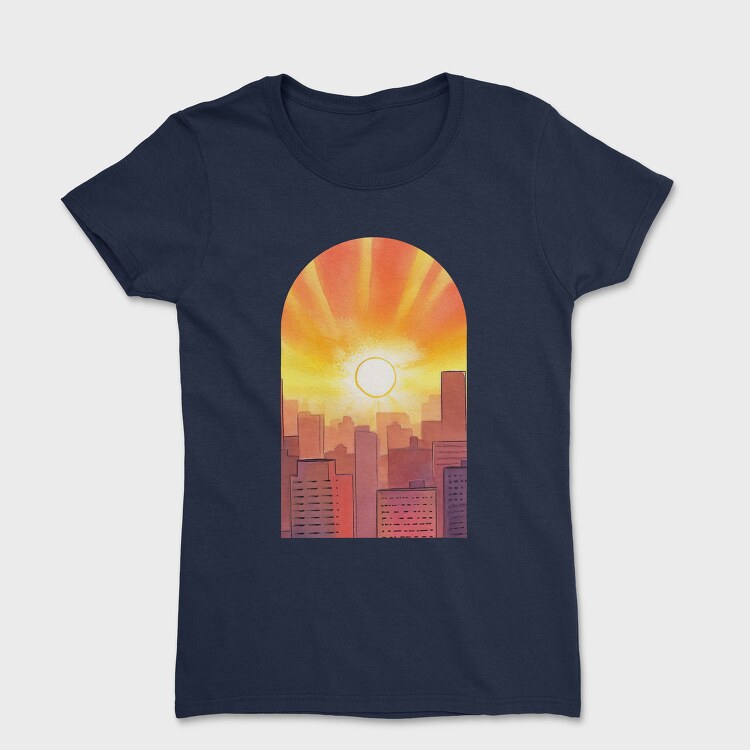 Retro Sunset Silhouette, Tricou Femei