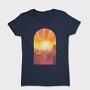 Retro Sunset Silhouette, Tricou Femei