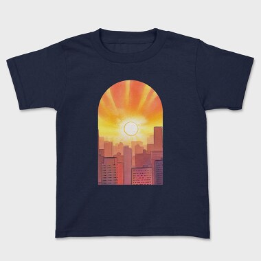 Retro Sunset Silhouette, Tricou Copii
