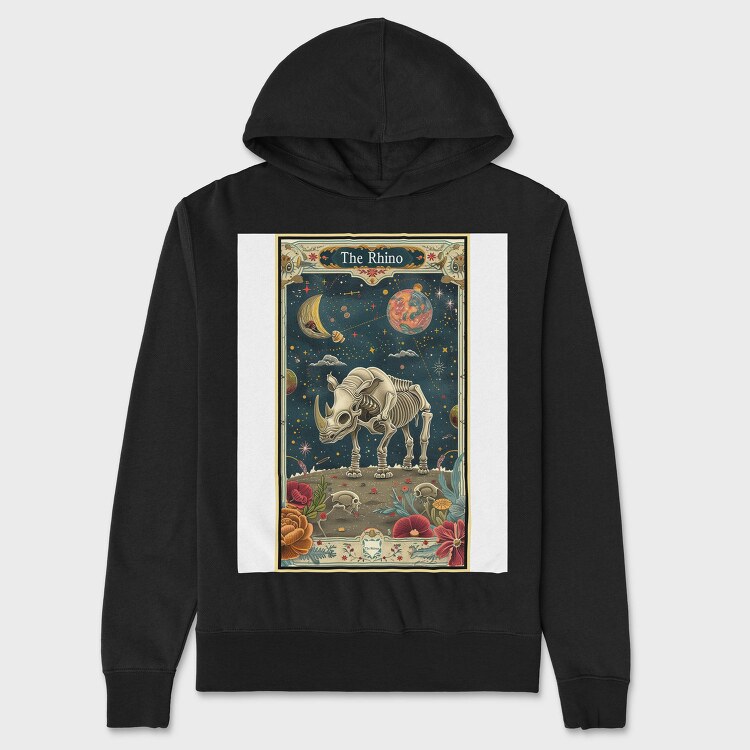 Rhino Skeleton Space, Hanorac Oversize Barbati (Unisex)