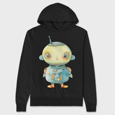 Robot Cute Spaceship, Hanorac Oversize Barbati (Unisex)
