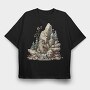 Rock Christmas Garden, Tricou Oversize Barbati (Unisex)