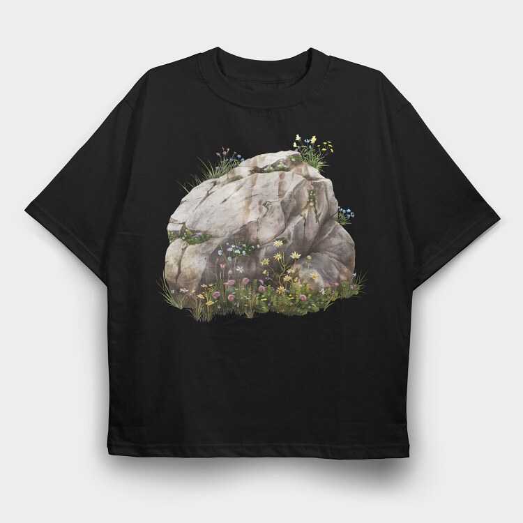 Rock Flower Garden, Tricou Oversize Barbati (Unisex)