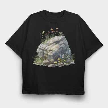 Rock Flowers Garden, Tricou Oversize Barbati (Unisex)