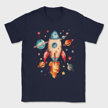 Rocket Space Planets, Tricou Barbati (Unisex)