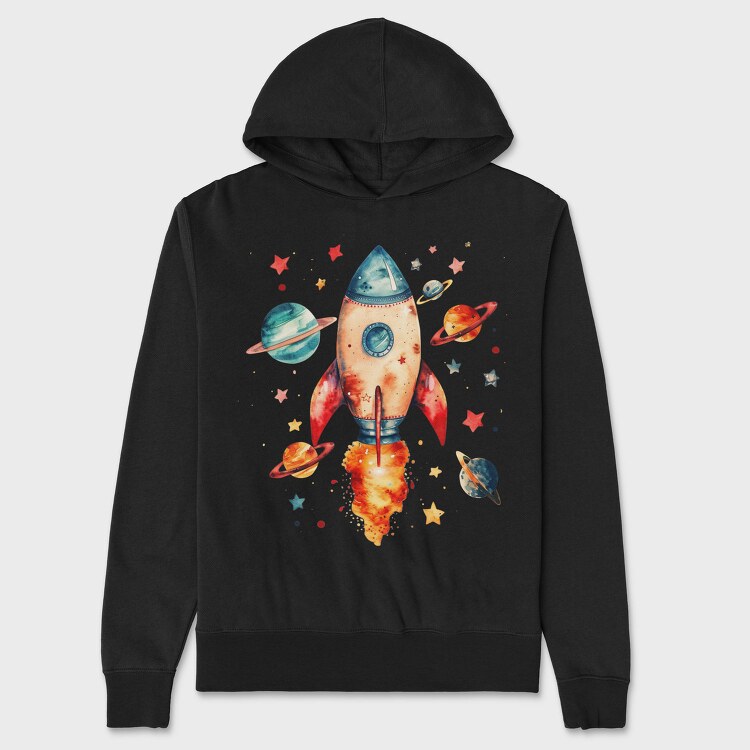 Rocket Space Planets, Hanorac Oversize Barbati (Unisex)