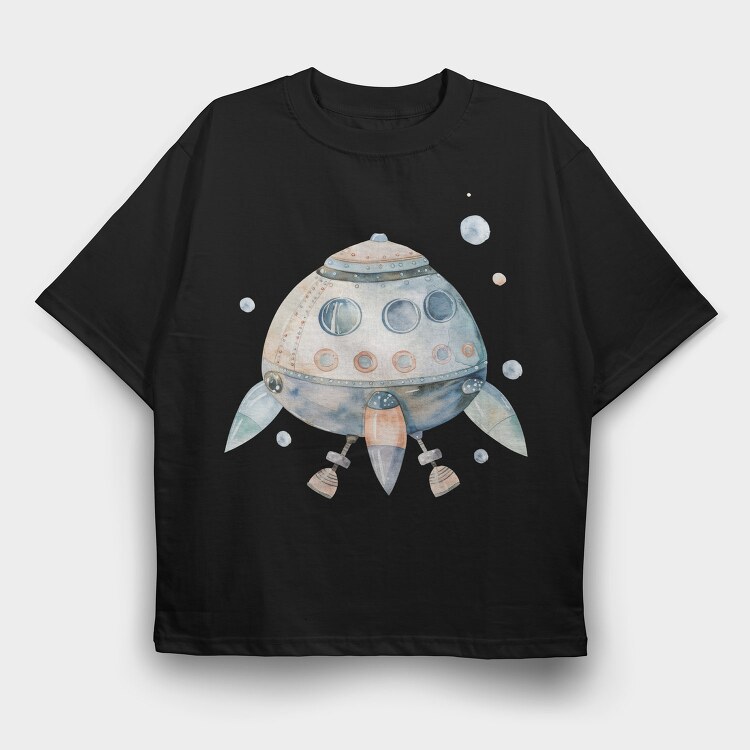 Rocket Spacecraft Art, Tricou Oversize Barbati (Unisex)